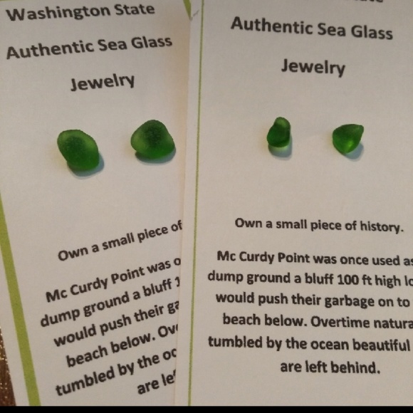 Authentic Washington state Sea glass earrings - Picture 5 of 6